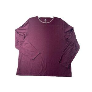 Bombas Mens 2XL 100% Pima Cotton Crew Neck Long Sleeve T Shirt Maroon Bee Better